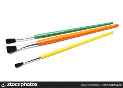 Colorful paintbrushes isolated on white background