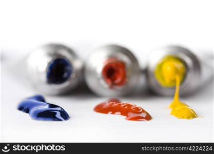 colorful paints squeezed from tubes
