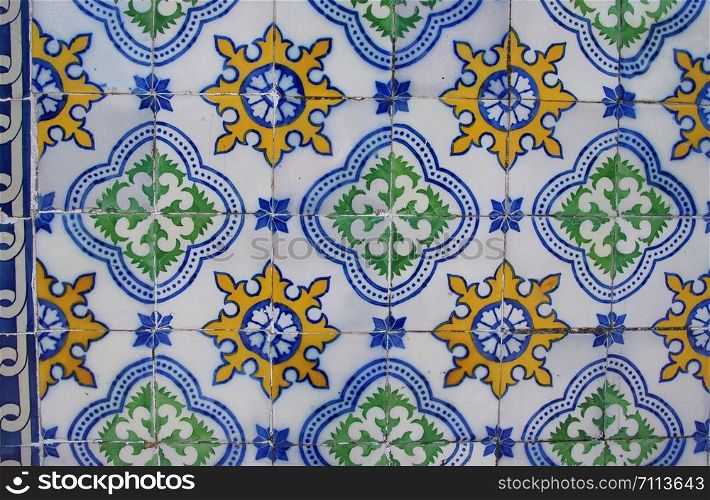 colorful panel of portuguese tiles