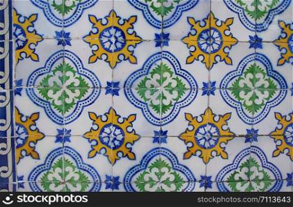 colorful panel of portuguese tiles