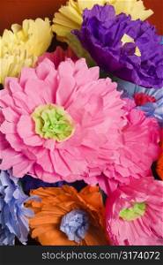 Colorful paper flower bouquet.