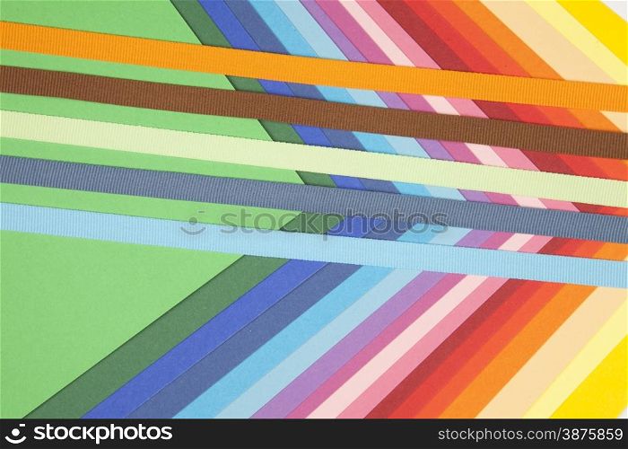 colorful paper notes with ribbon