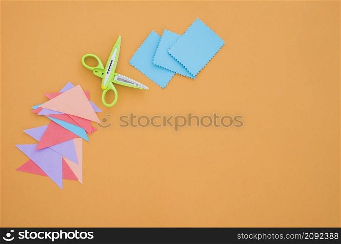 colorful paper scissor colored backdrop