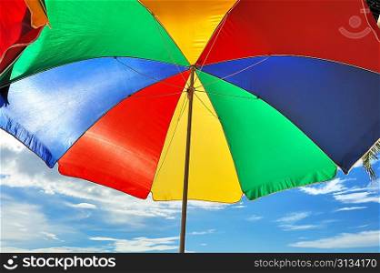 Colorful parasol at the beach