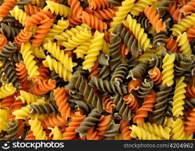 Colorful pasta , close up shot for background