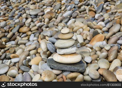 colorful pebble stone background, at the beach