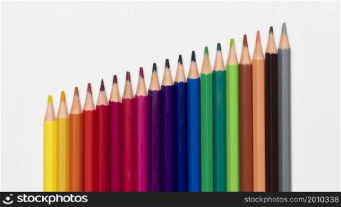 colorful pencils concept with copy space