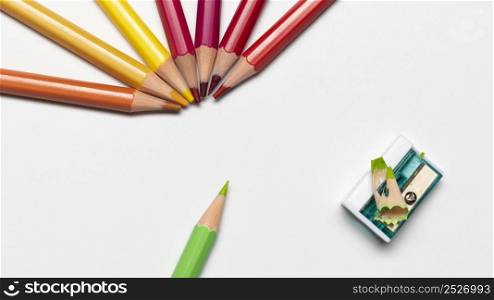 colorful pencils concept with copy space 3