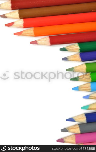 Colorful pencils isolated on white background