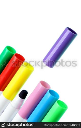 Colorful pens isolated over the white background&#xA;&#xA;