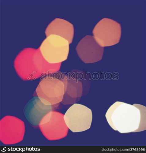 Colorful pentagon bokeh light vintage background
