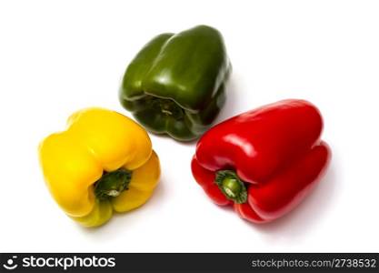 Colorful peppers isolated on white background