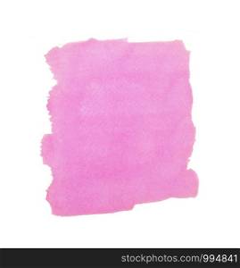 Colorful pink watercolor background. Bright brush strokes on white background.