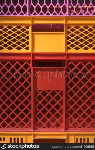 Colorful Plastic Industrial Storage Contains as Design Element