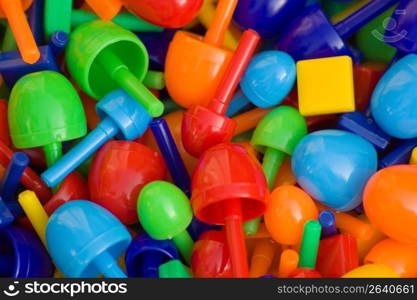 Colorful plastic tops