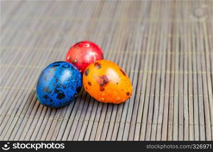 Colorful quail eggs