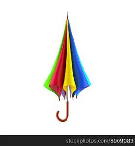 Colorful rainbow umbrella isolated on white background. 3D illustration .. Colorful rainbow umbrella isolated on white background. 3D illustration
