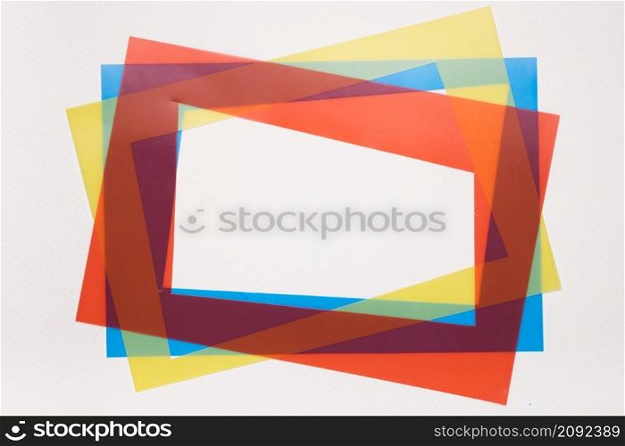 colorful red yellow blue tilt border frame white background