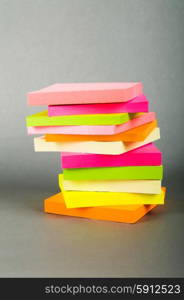 Colorful reminder notes on the color background