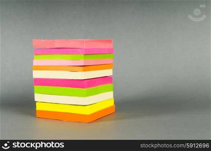 Colorful reminder notes on the color background