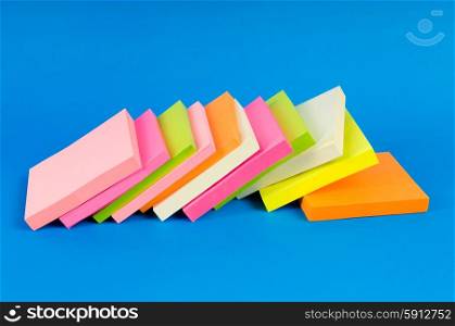 Colorful reminder notes on the color background