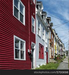 Colorful row houses in St. John&rsquo;s, Newfoundland and Labrador, Canada