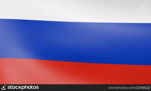 Colorful Russia flag waving in the wind. 3d render