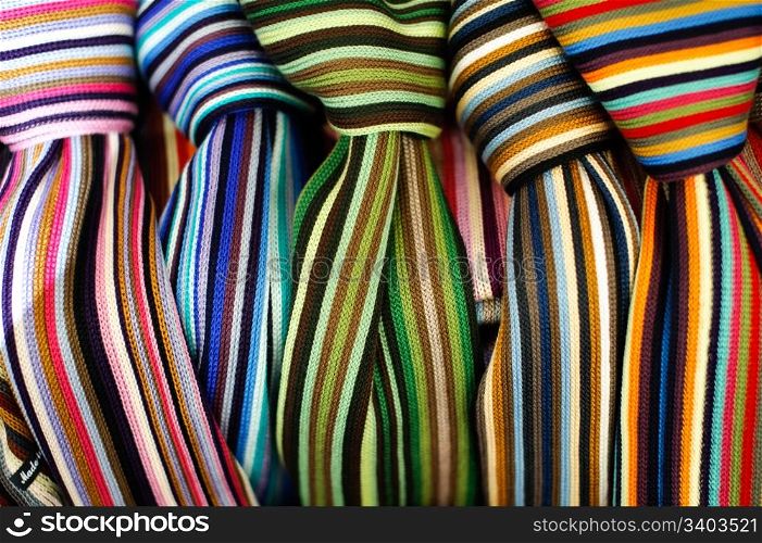 Colorful scarves. Bright colorful knitted scarves, nice abstract background