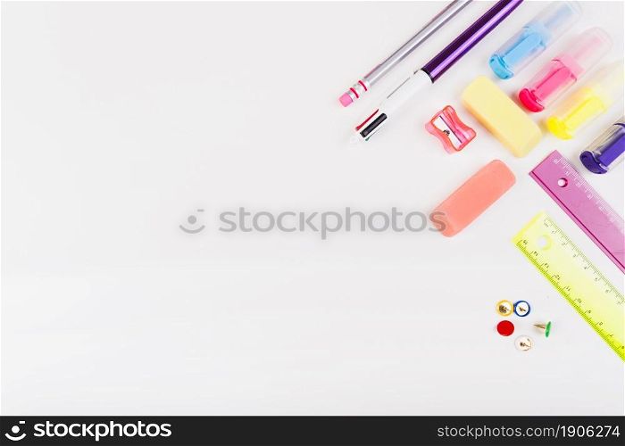 colorful school stationery from. High resolution photo. colorful school stationery from. High quality photo