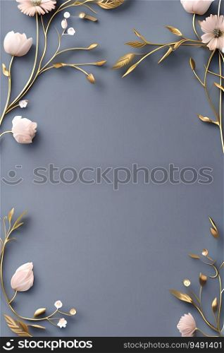 Colorful simple floral decoration, tiny flower illustration, background template, creative arrangement of nature and flowers. Good for banner, wedding card invitation draft, design element, and other.