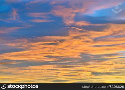 Colorful sky texture at sunset