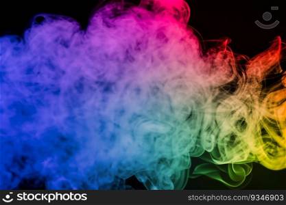 colorful smoke on dark background. artistic colorful background
