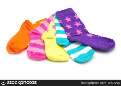 colorful socks isolated on white background