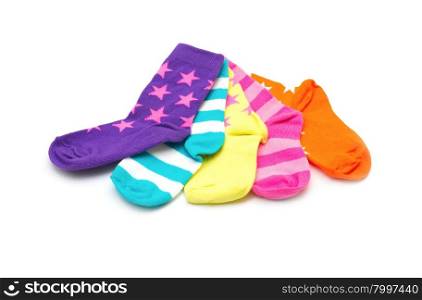 colorful socks isolated on white background