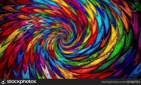 colorful spiral fractal, psychedelic background generative ai.