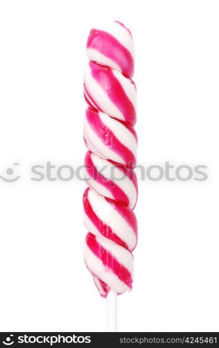 Colorful spiral lollipop isolated on white background