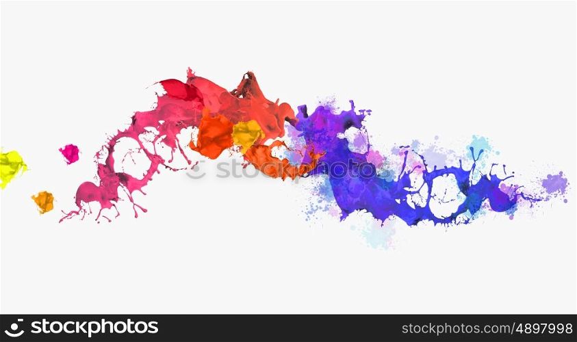 Colorful splashes. Background image with colorful splashes against white background