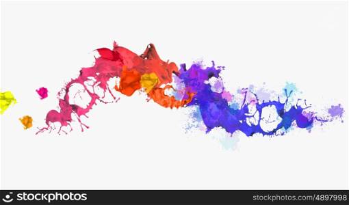 Colorful splashes. Background image with colorful splashes against white background