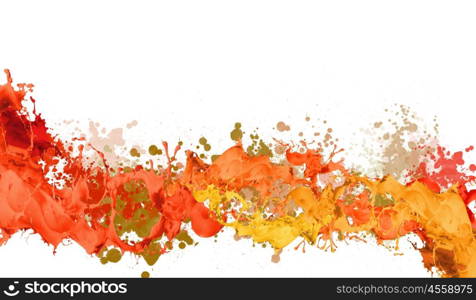 Colorful splashes. Background image with colorful splashes on white backdrop