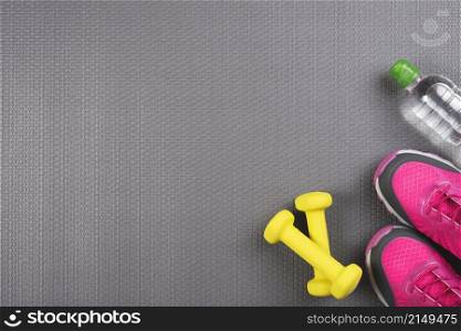 colorful sport composition with gym elements
