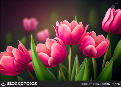 Colorful Spring Tulips Natural Background