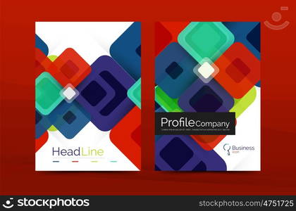 colorful square business annual report cover, brochure template