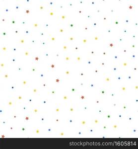 Colorful Star Seamless Pattern Isolated on White Background.. Colorful Star Seamless Pattern Isolated on White Background