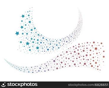 Colorful stars comets set. Set of colorful stars comets isolated on white background. Vector illustration