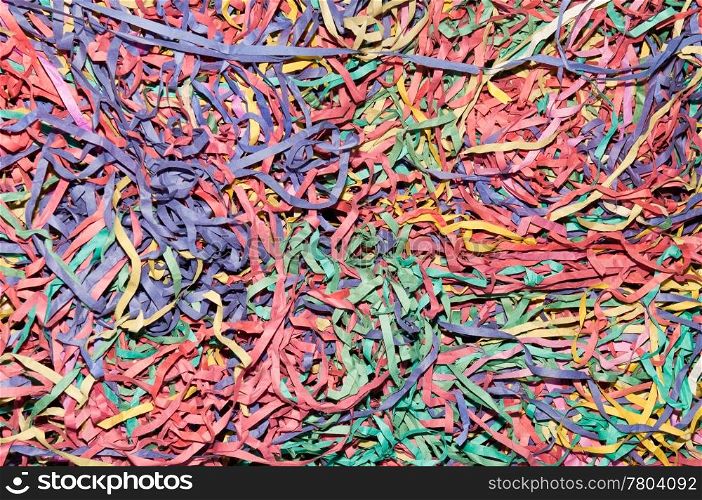 colorful streamers as a background or texture