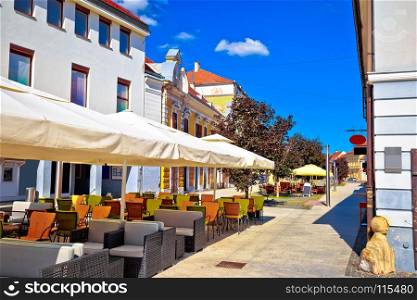 Colorful street of Cakovec view, Medjimurje region of Croatia
