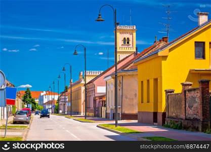 Colorful street of Koprivnica view, town in Podravina region of Croatia