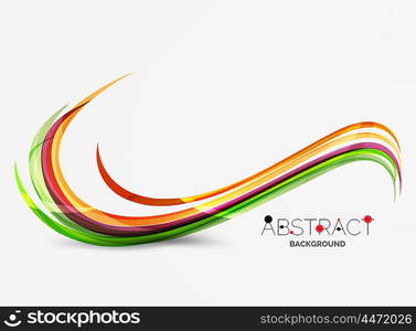 Colorful stripes wave composition, business template - geometric abstract background, swirl colorful lines - color curve stripes and lines in motion concept and with light and shadow effects. Presentation banner and business card message design template