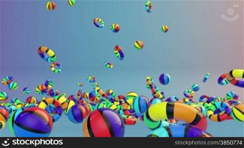 Colorful Summer Objects Falling