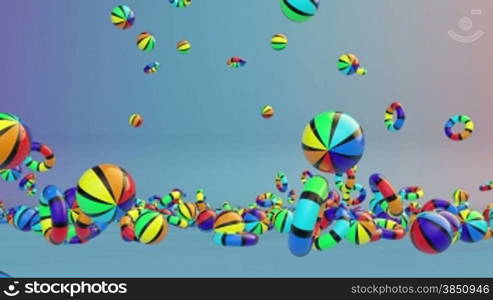 Colorful Summer Objects Falling, Alpha